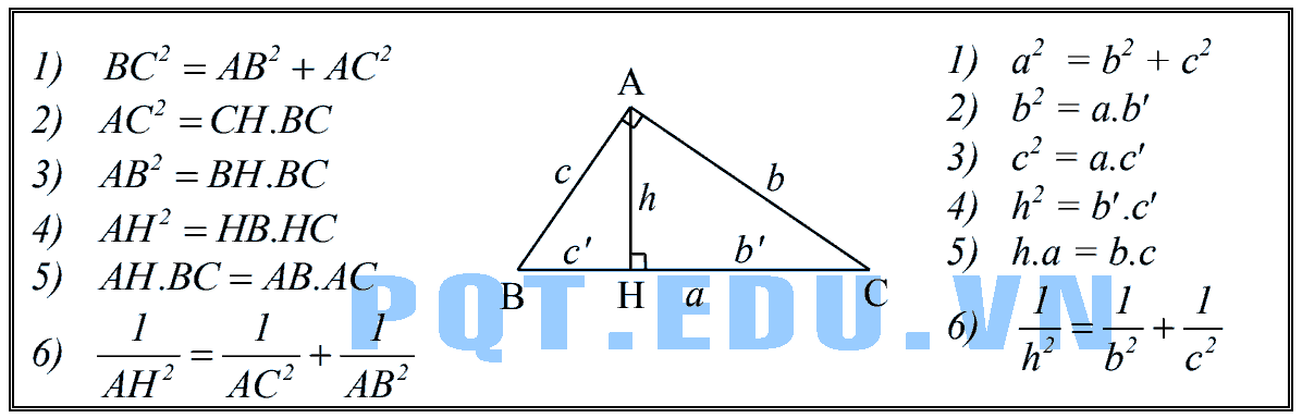 Hệ Thức Lượng Trong Tam Giác Vuông Lý Thuyết Và Bài Tập 1497